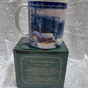 Thomas Kinkade Hearth & Home 12 Oz Mug "The Warmth Of Home" Winter Scene Ceramic